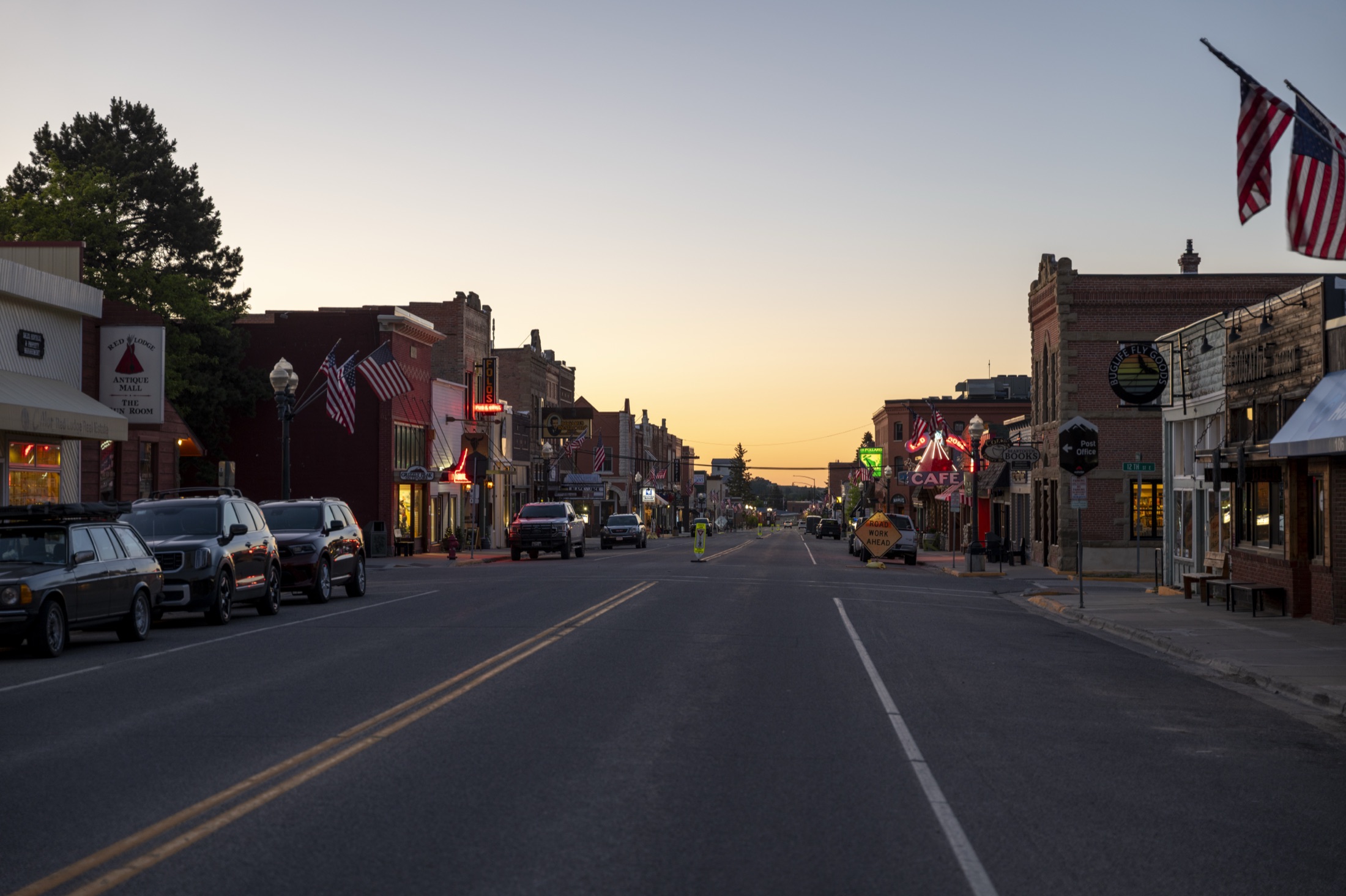 Red Lodge main street at dawn