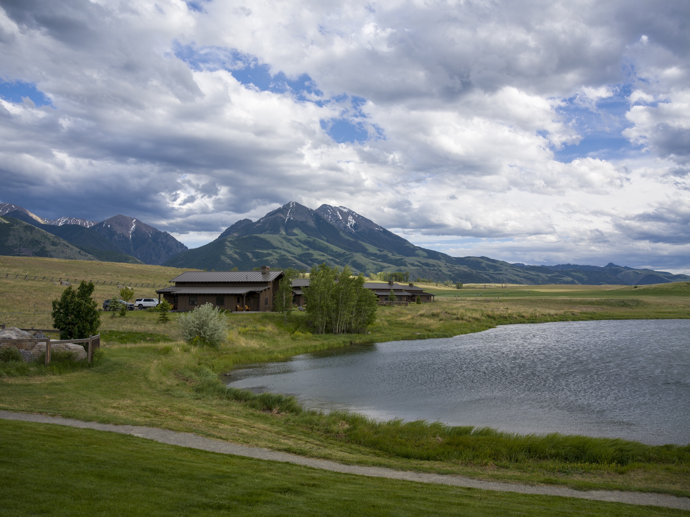 Sage pond under cloud